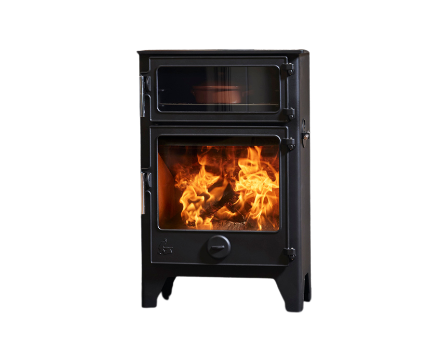 Dartmoor Baker 8 Eco Standard height wood-burning stove fitted in Cornwall