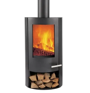 Termatech TT20BAZIC R Pack wood-burning stove in black with chrome handle, Cornwall installation