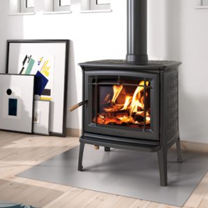 Shelburne gas fire with stone surround and hearth in a Cornwall living room