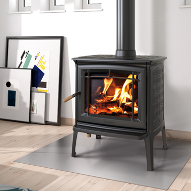 Shelburne gas fire with stone surround and hearth in a Cornwall living room